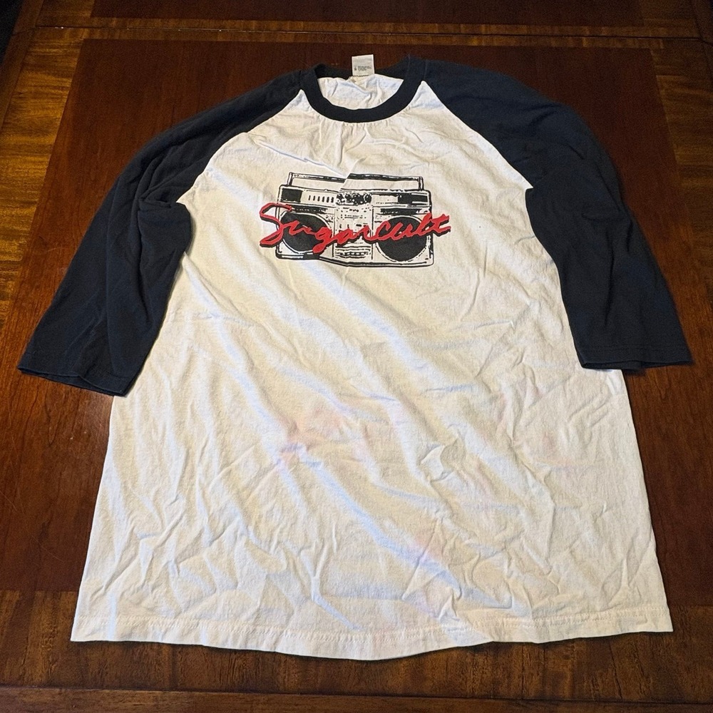 Sugarcult Boombox Graphic 3/4 Sleeve Raglan Baseball Tee XL